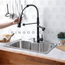 Ver imagem 2 de Cuba para Cozinha Pia com Acessórios Carajás e Torneira Monocomando Gourmet Munim Preto Pingoo.casa