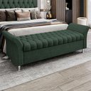 Ver imagem 2 de Recamier Puff Estofado Queen 160 Cm Ágata Veludo Verde