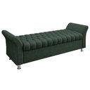 Ver imagem 1 de Recamier Puff Estofado Queen 160 Cm Ágata Veludo Verde