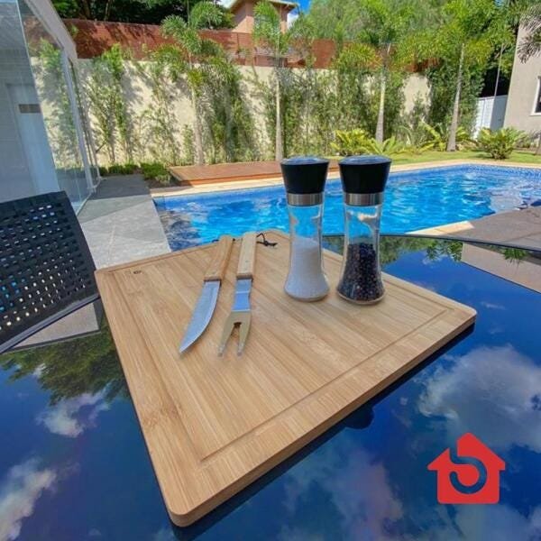 Kit Churrasco Bela Home 3 Peças Preto 2 Moedores 180ml com Tábua Grande Bambu 53x46x8cm - 5