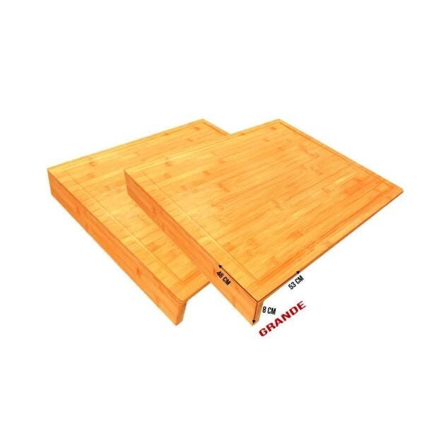 Kit Churrasco Bela Home 3 Peças Preto 2 Moedores 180ml com Tábua Grande Bambu 53x46x8cm - 2