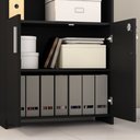 Ver imagem 3 de Armário Multiuso Notável 2 Portas com Chave e Prateleiras Escritório Preto