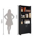 Ver imagem 5 de Armário Multiuso Notável 2 Portas com Chave e Prateleiras Escritório Preto