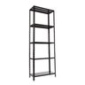 Estante Lopes com 5 Prateleiras Multiuso Aço Para Sala Quarto Escritório Preto - 2