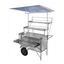Ver imagem 1 de Carrinho Expositor Inox com Toldo e Rodas Pneumáticas Cefaz