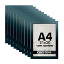 Ver imagem 1 de Kit 10 Moldura A4 21x30cm com Acetato e Fundo para Quadros Sala Certificados Porter Imagem Cor:preto