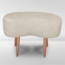 Ver imagem 1 de Puff Orgânico Curvo Decorativo Feijão Sala Luxo Tecido Suede:bege
