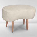 Ver imagem 5 de Puff Orgânico Curvo Decorativo Feijão Sala Luxo Tecido Suede:bege