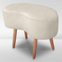 Ver imagem 3 de Puff Orgânico Curvo Decorativo Feijão Sala Luxo Tecido Suede:bege