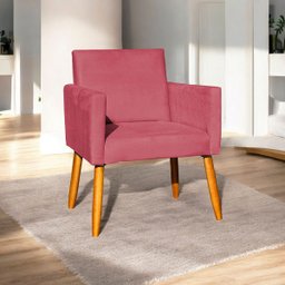 Poltrona Nina Decorativa para sala Recepção Manicure Consultório Suede - 1
