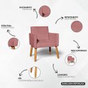 Ver imagem 5 de Poltrona Nina Decorativa para Sala Recepção Manicure Consultório Suede