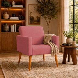 Poltrona Nina Decorativa para Sala Recepção Manicure Consultório Suede - 1 Poltrona Nina Decorativa para Sala Recepção Manicure Consultório Suede - 1