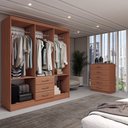 Ver imagem 2 de Guarda-roupa Casal Rose 6 Portas 3 Gavetas com Cômoda 5 Gavetas Cinamomo - Panorama Móveis