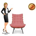 Ver imagem 5 de Kit 02 Poltronas Costela Linho Whiski Rose A106 Base de Metal - D’Rossi