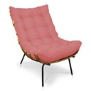 Ver mais imagens de Kit 02 Poltronas Costela Linho Whiski Rose A106 Base de Metal - D’Rossi