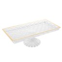 Ver imagem 2 de Travessa Lyor de Cristal C/ Pé e Fio de Ouro Deli Diamond