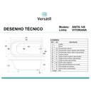 Ver imagem 3 de Banheira Anita, Vitoriana Imersão, Clássica, Branca 145x79x63, sem Hidromassagem, Pés Cromados, Vers