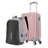 Kit Mala de Viagem de Bordo Londres Rose + Mochila para Notebook Anti-furto Swiss Move - 1