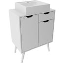 Ver imagem 1 de Gabinete para Banheiro 60 Cm 2 Portas com Cuba Meire Branco
