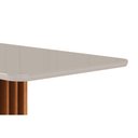 Ver imagem 3 de Mesa P/ Cozinha Ariela C/ Tampo Madeirado Vidro 160x80cm Cinamomo/off White - Cimol
