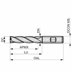 Fresa de Topo - Med. 11mm - Nof 4-6 - Din 1835b - C273 - 6