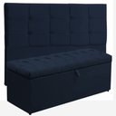 Ver imagem 1 de Kit Cabeceira Mel + Calçadeira Itálialia Casal 140 CM Suede Azul Marinho - D A Decor