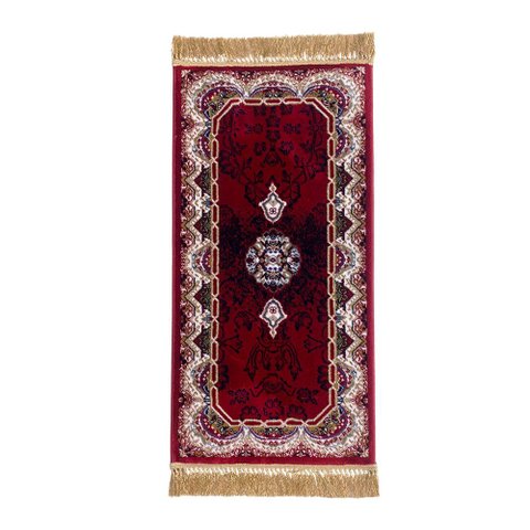 Tapete Persa Royal Vermelho 50x85cm Fio Acetinado - Decoração para Quarto e Sala