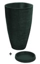Ver imagem 3 de Vaso Com Prato Planta Oval Moderno Polietileno 45x30 BGPLASTICOS V13 PRETO 002