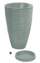 Ver imagem 5 de Vaso Com Prato Planta Oval Moderno Polietileno 45x30 BGPLASTICOS V13 PRETO 002