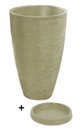 Ver imagem 1 de Vaso Com Prato Planta Oval Moderno Polietileno 45x30 BGPLASTICOS V13 PRETO 002