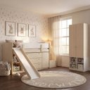 Ver imagem 1 de Cama Alta com Escorregador Artsy e Guarda Roupa 2 Portas Curió Casatema MadeiraOriginals Branco