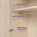 Ver imagem 3 de Cama Alta com Escorregador Artsy e Guarda Roupa 2 Portas Curió Casatema MadeiraOriginals Branco