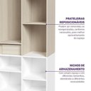 Ver imagem 2 de Cama Alta com Escorregador Artsy e Guarda Roupa 2 Portas Curió Casatema MadeiraOriginals Branco