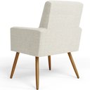Ver mais imagens de Kit 03 Poltronas Decorativa Para Sala De Estar Maria W01 Pés Palito Linho Champagne - Lyam Decor