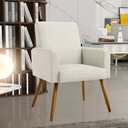Ver imagem 2 de Kit 03 Poltronas Decorativa Para Sala De Estar Maria W01 Pés Palito Linho Champagne - Lyam Decor