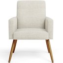 Ver imagem 6 de Kit 03 Poltronas Decorativa Para Sala De Estar Maria W01 Pés Palito Linho Champagne - Lyam Decor