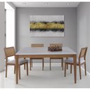 Ver imagem 4 de Mesa de Jantar Quadrada Carina Madeira Maciça Tampo com Vidro:peroba / Off White/150x150cm