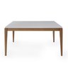 Mesa de Jantar Quadrada Carina Madeira Maciça Tampo com Vidro:peroba / Off White/150x150cm - 2