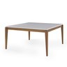 Mesa de Jantar Quadrada Carina Madeira Maciça Tampo com Vidro:peroba / Off White/150x150cm - 1