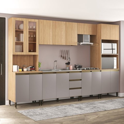 Kit Cozinha 330x220x52cm Rebeca