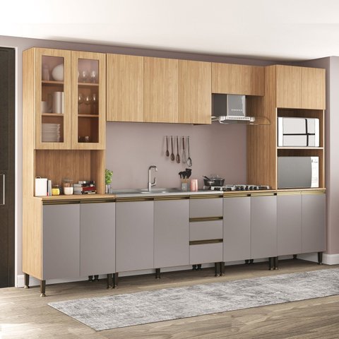 Kit Cozinha 330x220x52cm Rebeca