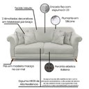 Ver imagem 6 de Kit Poltrona e Sofá Living 2 Lugares 1,80m Vênus Veludo Pés Castanho - Pallazio - Cinza Prata