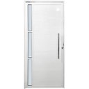 Ver imagem 1 de Porta de Aluminio Pivotante Lambril Visor Lateral com Puxador Linha Premium:2,10 X 0,90/direita/bran