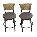 Ver imagem 1 de Kit 2 Banquetas Baixa de Cozinha Encosto Junco