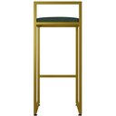 Ver mais imagens de Kit 04 Banquetas Alta Para Cozinha Sala De Jantar Hanna L02 Dourado Linho Verde Musgo - Lyam Decor