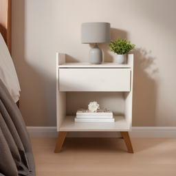 Mesa de Cabeceira para Quarto com Gaveta Decoração Pés Nicho - 4