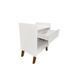 Mesa de Cabeceira para Quarto com Gaveta Decoração Pés Nicho - 13