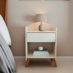 Mesa de Cabeceira para Quarto com Gaveta Decoração Pés Nicho - 10