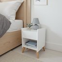 Ver imagem 2 de Mesa de Cabeceira para Quarto com Gaveta Decoração Pés Nicho