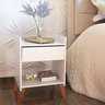 Mesa de Cabeceira para Quarto com Gaveta Decoração Pés Nicho - 4